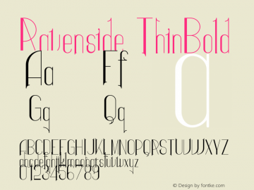 Ravenside ThinBold Version 1.002;Fontself Maker 3.0.0-3 Font Sample