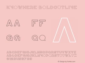 Knowhere BoldOutline Version 1.002;Fontself Maker 3.0.0-3图片样张