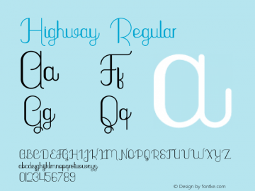 Highway Version 1.002;Fontself Maker 3.0.0-3 Font Sample