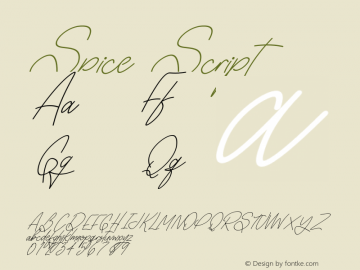 Spice Script Version 1.002;Fontself Maker 3.0.0-3 Font Sample