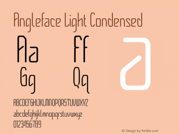 Angleface-LightCondensed Version 2.000 Font Sample