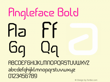 Angleface-Bold Version 2.000 Font Sample