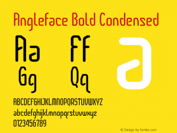 Angleface-BoldCondensed Version 2.000 Font Sample
