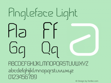 Angleface-Light Version 2.000 Font Sample