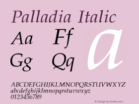 Palladia Italic Altsys Fontographer 3.5  11/25/92图片样张