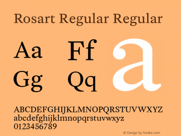 Rosart Regular Version 1.001; ttfautohint (v1.4.1)图片样张