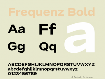 FrequenzBold Version 1.000 Font Sample