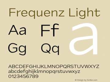 FrequenzLight Version 1.000 Font Sample