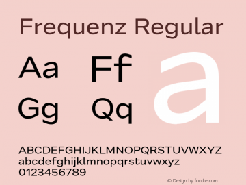 FrequenzRegular Version 1.000 Font Sample