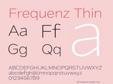 FrequenzThin Version 1.000 Font Sample