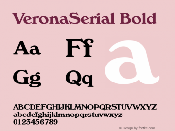 Verona Serial Bold Version 1.000 Font Sample