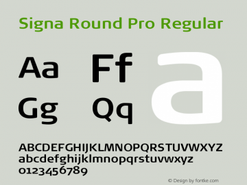 Signa Round W04 Bold Version 7.504 Font Sample