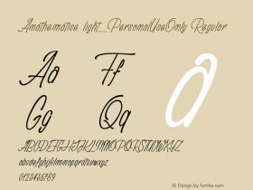 Anathematise light_PersonalUseOnly Version 001.000 Font Sample