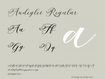 Andeglei Version 1.000 Font Sample