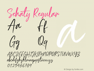 Sehaty Version 001.000 Font Sample