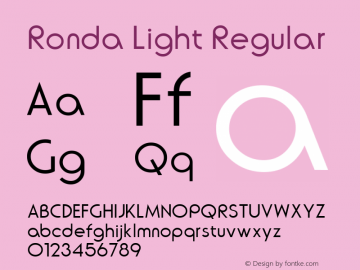 Ronda Light Regular Altsys Fontographer 3.5  11/25/92 Font Sample