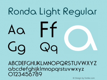 Ronda Light Regular 001.000 Font Sample