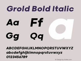 Grold Bold Italic Version 1.000;YWFTv17图片样张