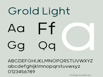 Grold-Light Version 1.000;YWFTv17 Font Sample