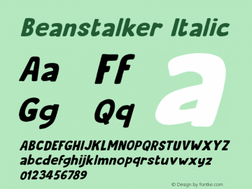 BeanstalkerItalic Version 1.000;YWFTv17图片样张