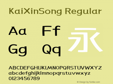 KaiXinSong KaiXinSong 1.01 Font Sample