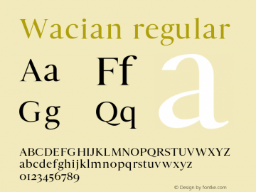Wacian-regular 0.1.0 Font Sample