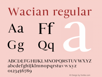 Wacian regular 0.1.0 Font Sample