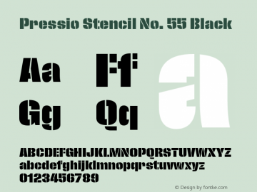 Pressio Stencil No. 55 Black Version 1.000;PS 001.000;hotconv 1.0.88;makeotf.lib2.5.64775图片样张