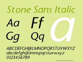 Stone Sans Italic Altsys Fontographer 3.5  11/25/92图片样张