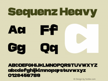 SequenzHeavy Version 1.000 Font Sample