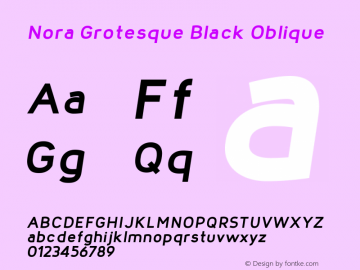 Nora Grotesque Black Oblique Version 1.000图片样张