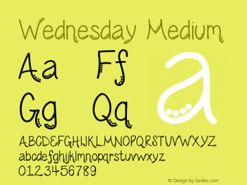 Wednesday Medium Version 001.000 Font Sample