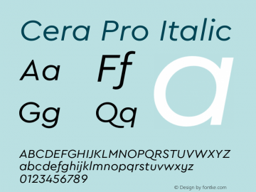 CeraPro-Italic Version 6.0 | wf-rip DC20180515 Font Sample
