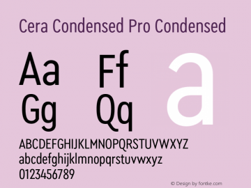 CeraCondensedPro-Condensed Version 6.0 | wf-rip DC20180515 Font Sample