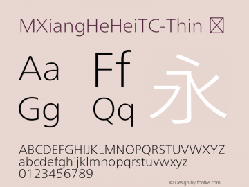 ☞M XiangHe Hei TC Thin Version 1.00;com.myfonts.easy.mti.m-xianghe-hei-tc.thin.wfkit2.version.5bfK Font Sample