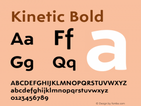Kinetic Bold Version 1.000; ttfautohint (v1.5)图片样张