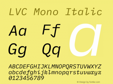 LVC Mono Italic Version 2.000图片样张