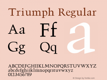 Triumph Regular Altsys Fontographer 3.5  11/18/92 Font Sample