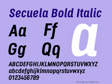 Secuela-BoldItalic Version 1.704图片样张