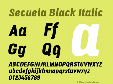 Secuela Black Italic Version 1.704; ttfautohint (v1.8.2) -l 8 -r 50 -G 200 -x 14 -D latn -f none -a qsq -X 