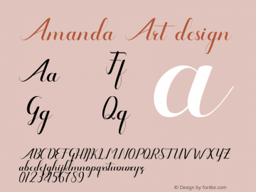 Amanda Art design Version 1.000 Font Sample