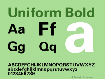 Uniform Bold Altsys Fontographer 3.5  11/25/92图片样张