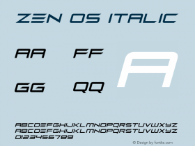 Zen Os Italic Version 1.00 November 16, 2018, initial release Font Sample