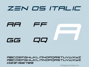 Zen Os Italic Version 1.00 November 16, 2018, initial release图片样张