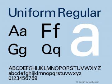 Uniform Regular Altsys Fontographer 3.5  11/25/92图片样张
