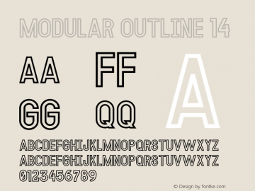 MODULAR Outline 14 Version 1.001;PS 001.001;hotconv 1.0.88;makeotf.lib2.5.64775图片样张