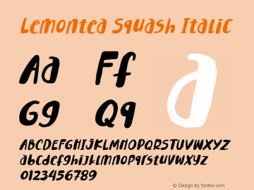 Lemontea Squash Italic Version 1.00;October 31, 2018图片样张