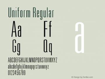 Uniform Regular Altsys Fontographer 3.5  11/18/92图片样张