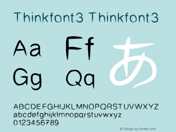 Thinkfont3 Thinkfont3 Version 001.000 Font Sample