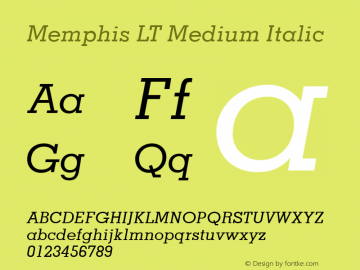 Memphis LT Medium Italic Version 6.03图片样张